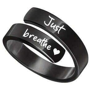 NWOT - Just Breath ❤️ - Adjustable Heart-Shaped Ring.